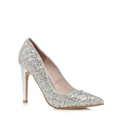 Faith Silver glitter court heels